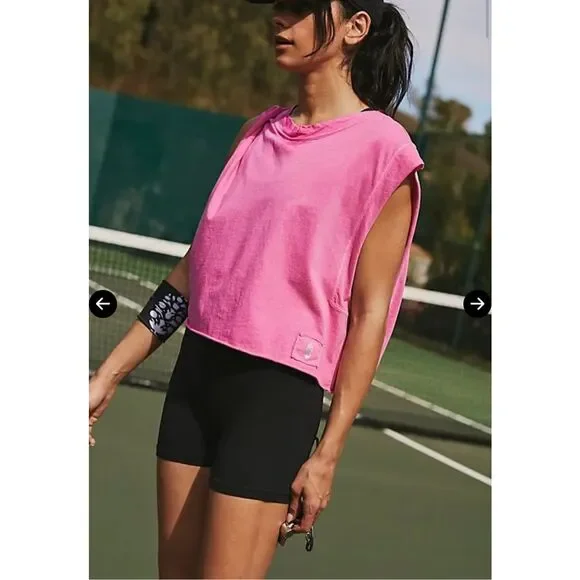 Free People FP movement Inspire Tank top in pink large NWOT - Picture 3 of 10